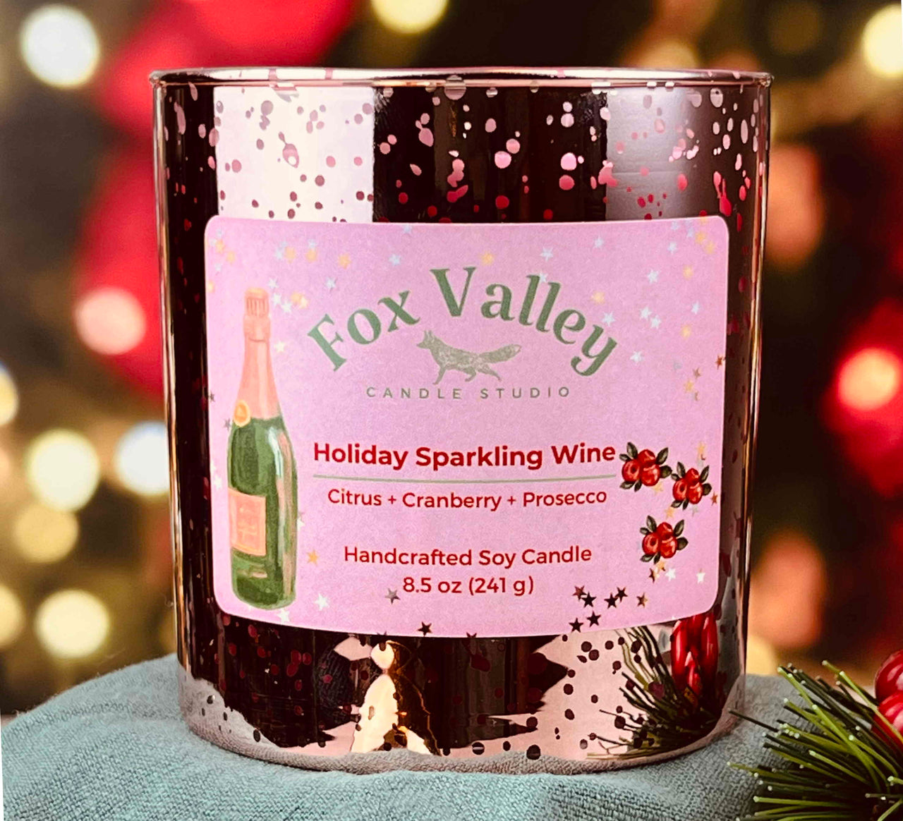 Holiday Sparkling Wine Candle