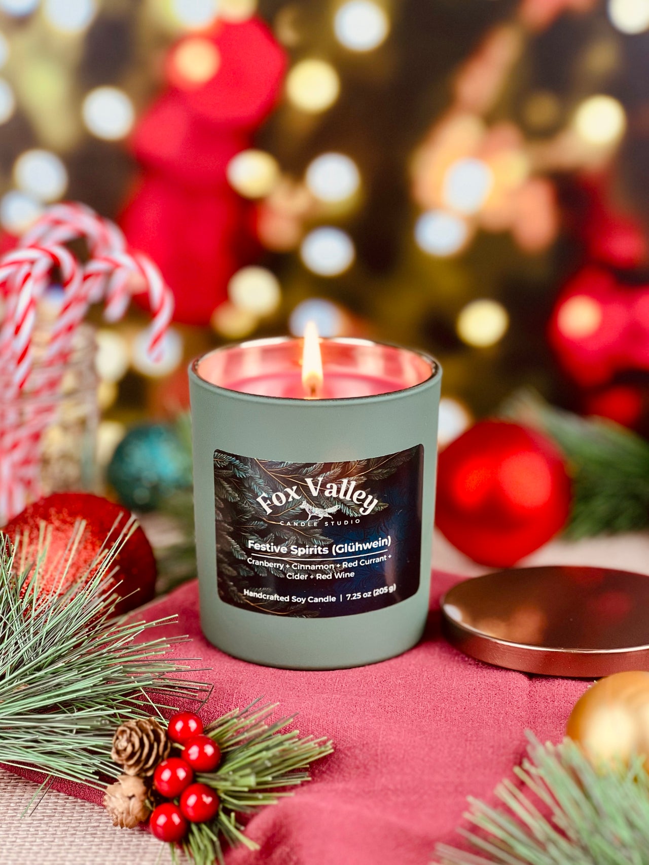 Festive Spirits (Glühwein) (Cranberry • Cinnamon • Red Currant • Cider • Red Wine) 7.25 oz Candle