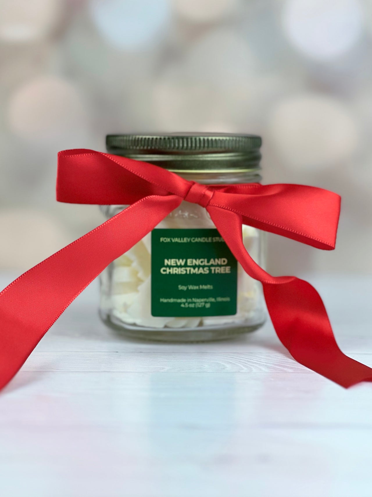 New England Christmas Tree Wax Melts (Glass Mason Jar)