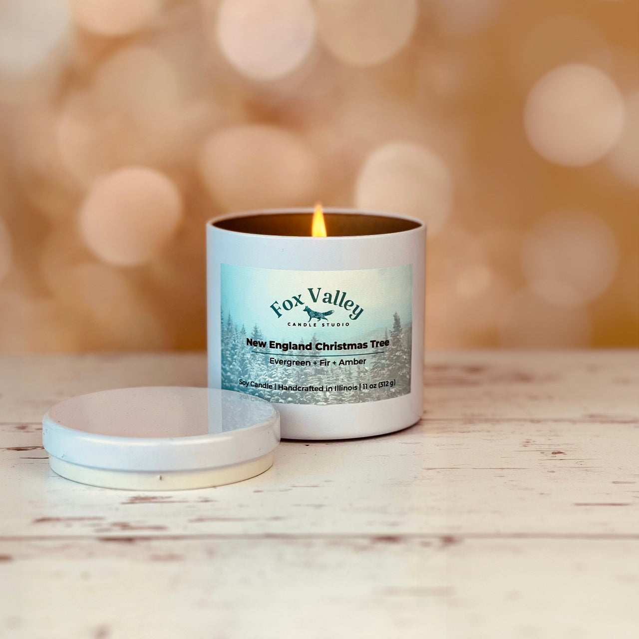 New England Christmas Tree (Evergreen • Fir • Amber) Candle