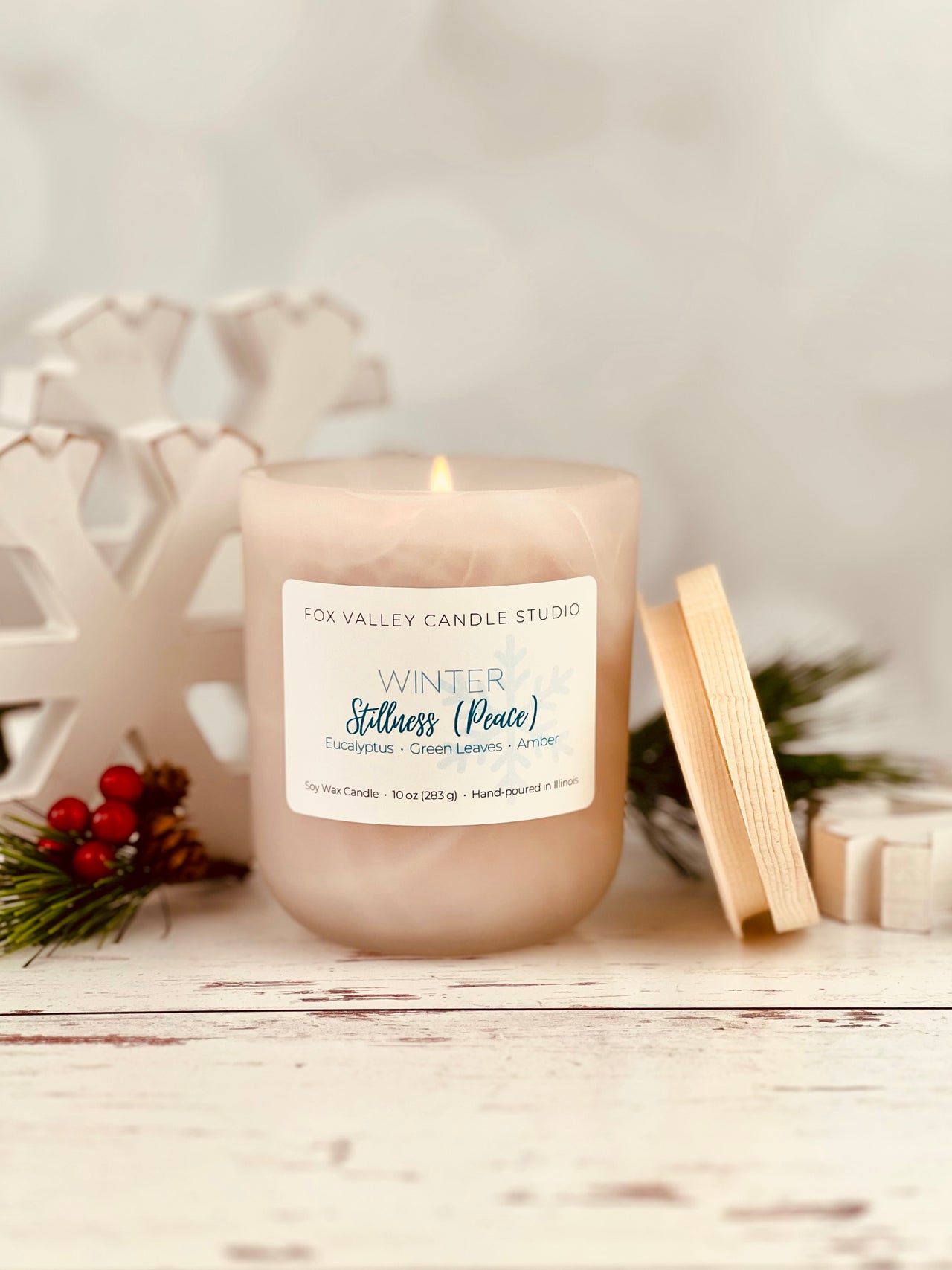 Winter: Stillness (Peace) (Eucalyptus • Green leaves • Amber) 10 oz Candle