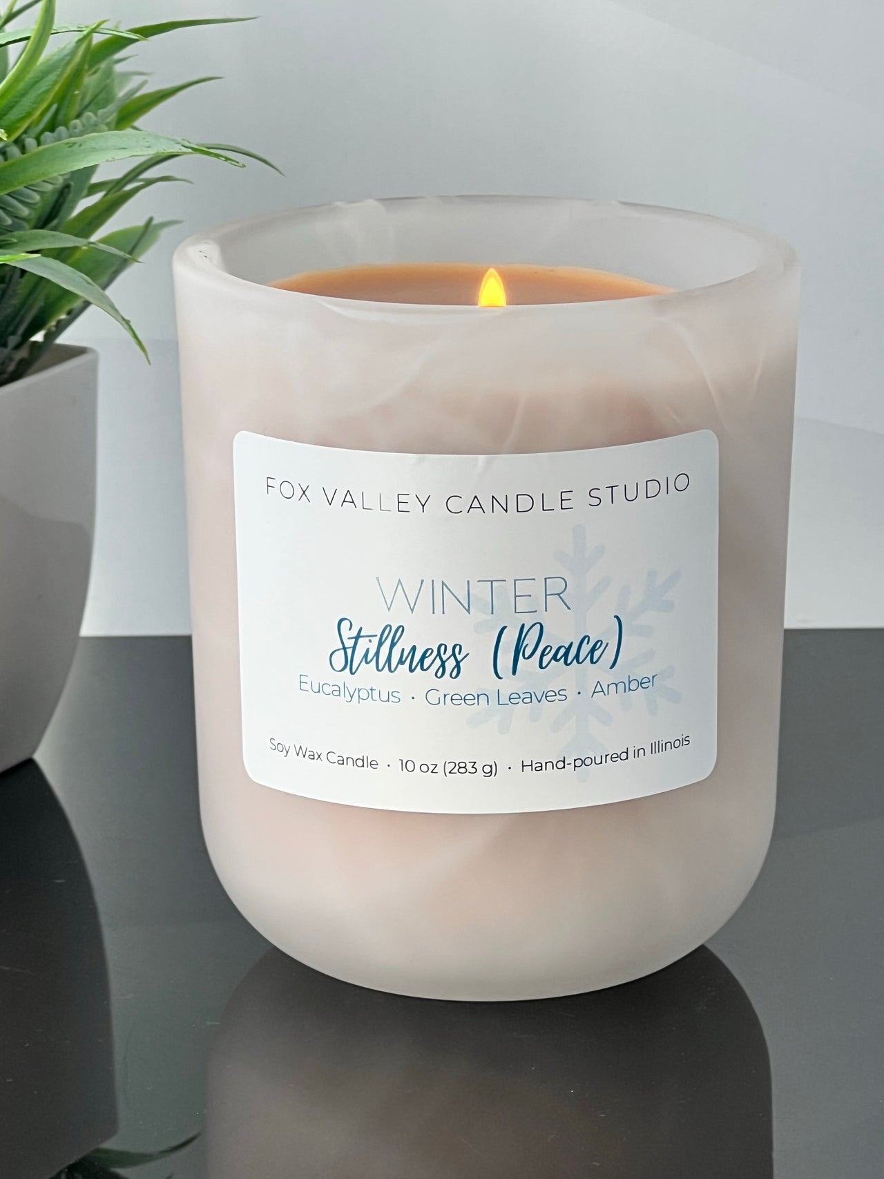 Winter: Stillness (Peace) (Eucalyptus • Green leaves • Amber) 10 oz Candle